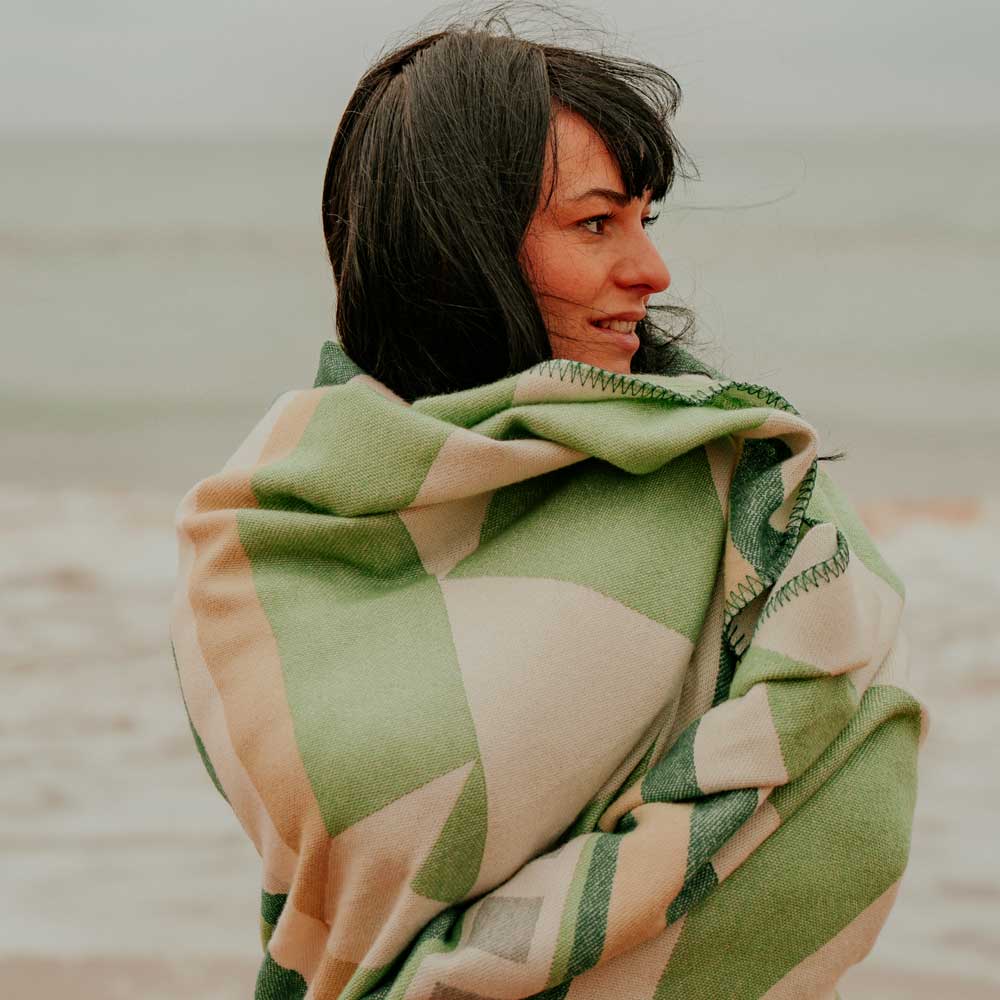 Sierra Andina Green- Boho Merino-Wolldecke