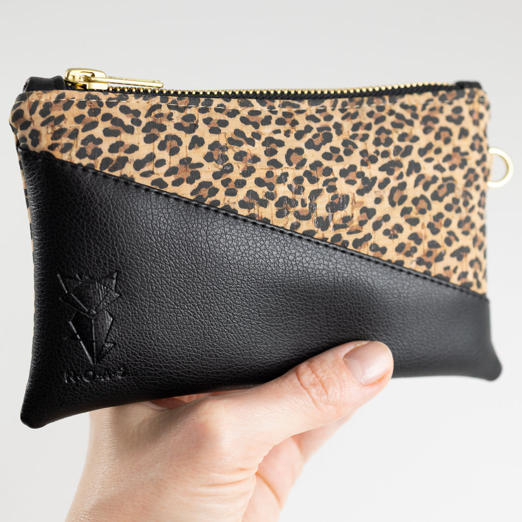 Mini-Geldbörse Kork Leo mit Kartenfächern