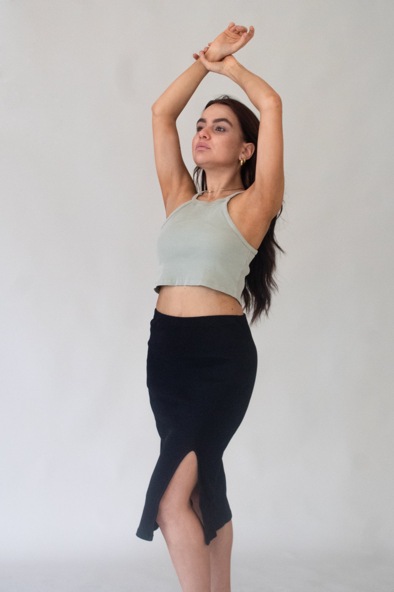 Crop-Top AUDREY aus Bio-Baumwolle - Salbei