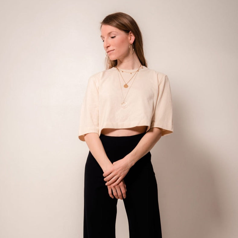 Crop-Top ELISA aus Bio-Baumwolle - Beige