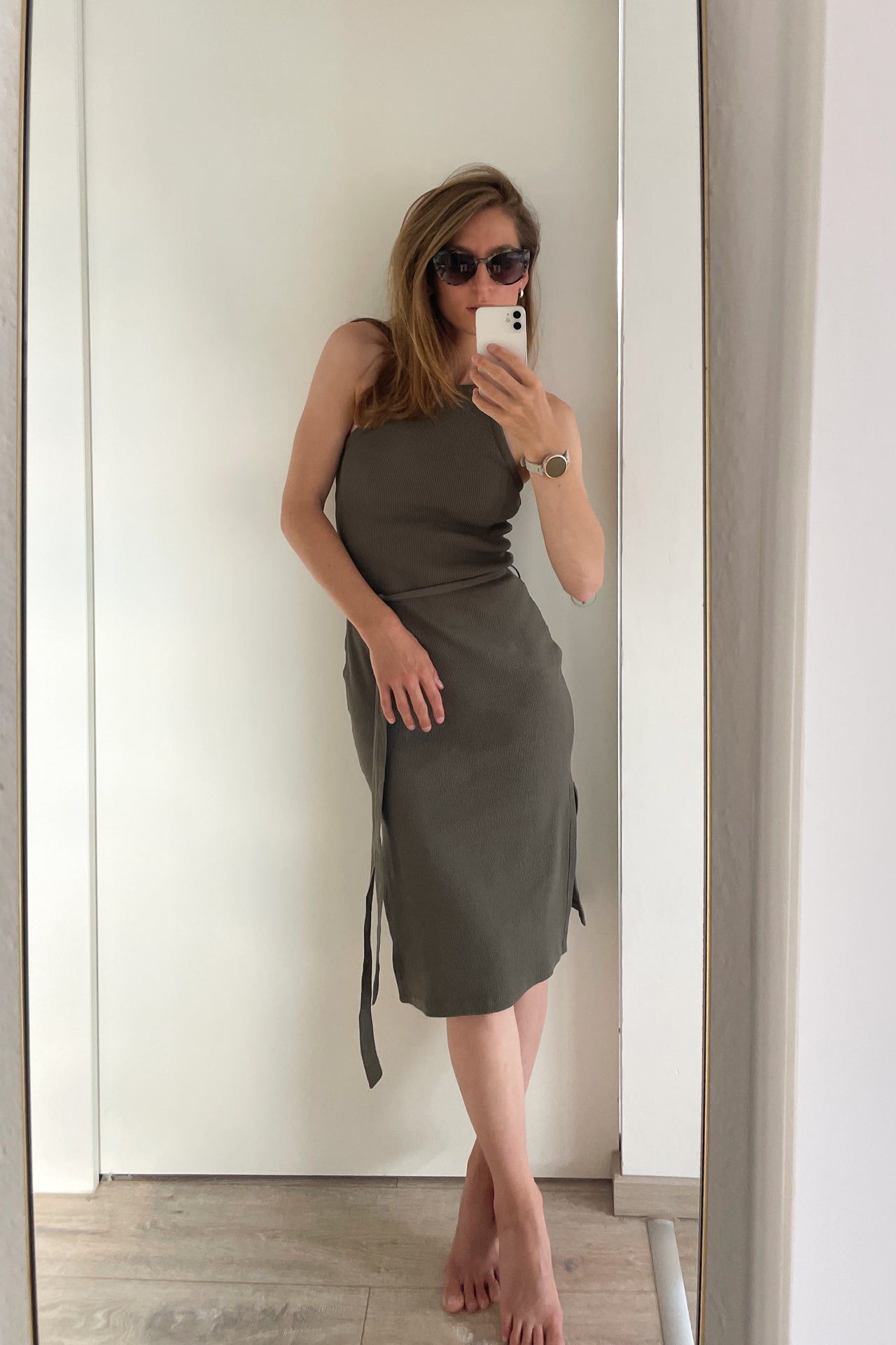 Kleid "Bella" aus Bio-Baumwolle - Olive