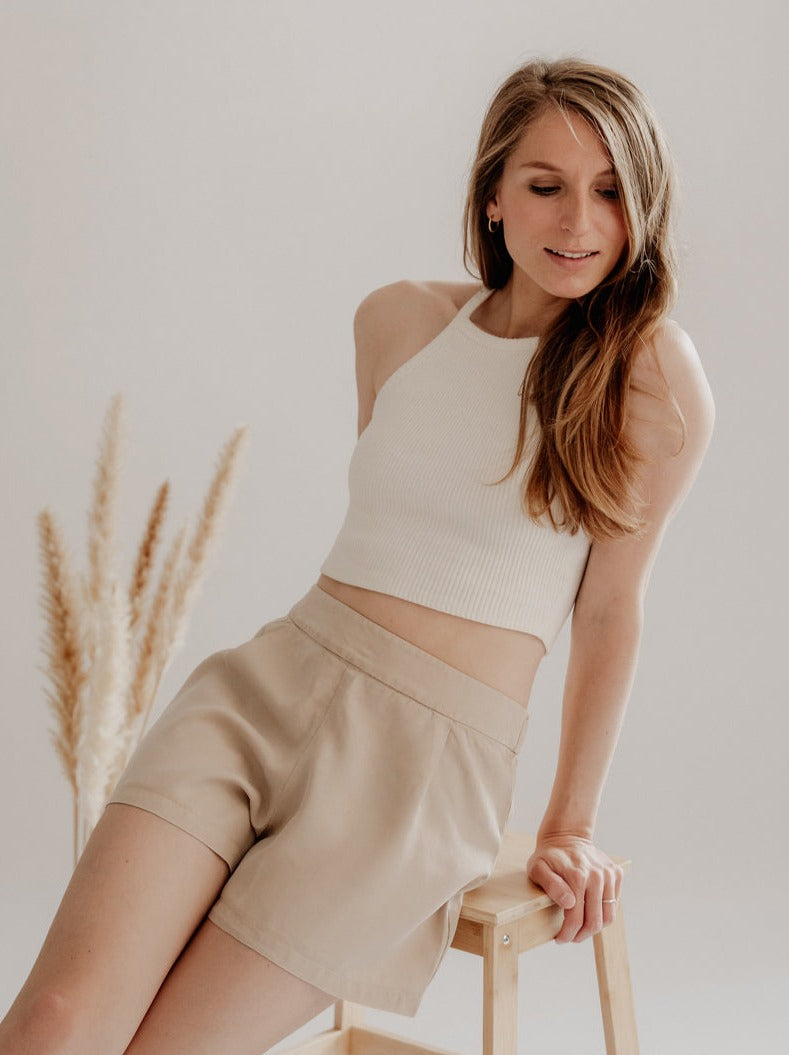 Shorts LIA aus Tencel - Beige