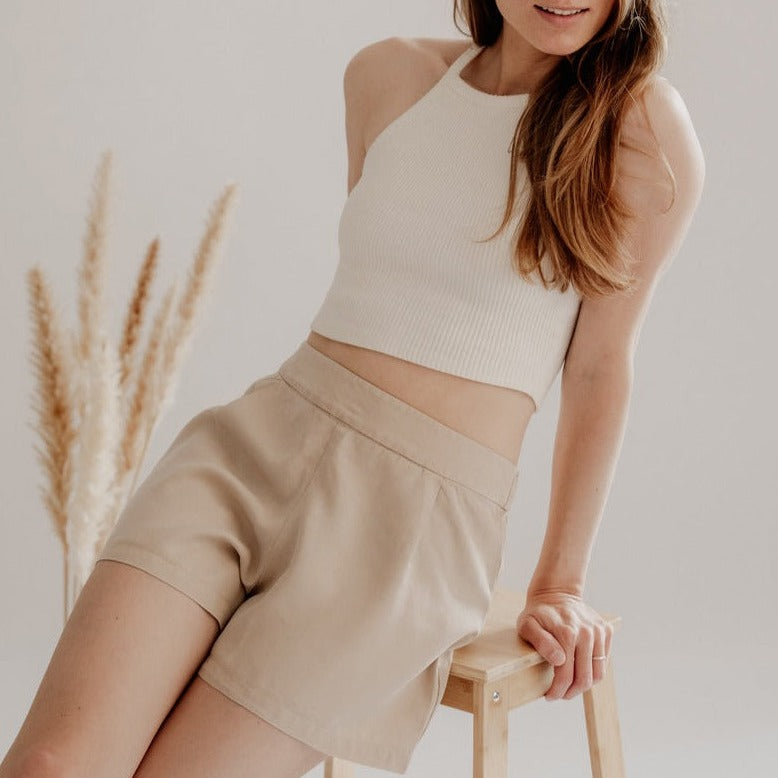 Shorts LIA aus Tencel - Beige