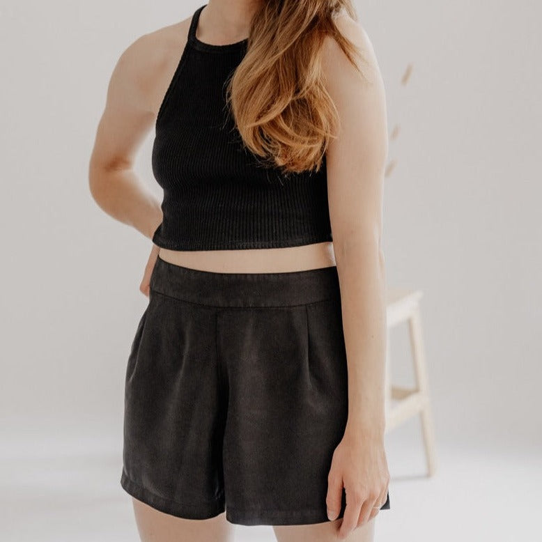 Shorts LIA aus Tencel - Schwarz