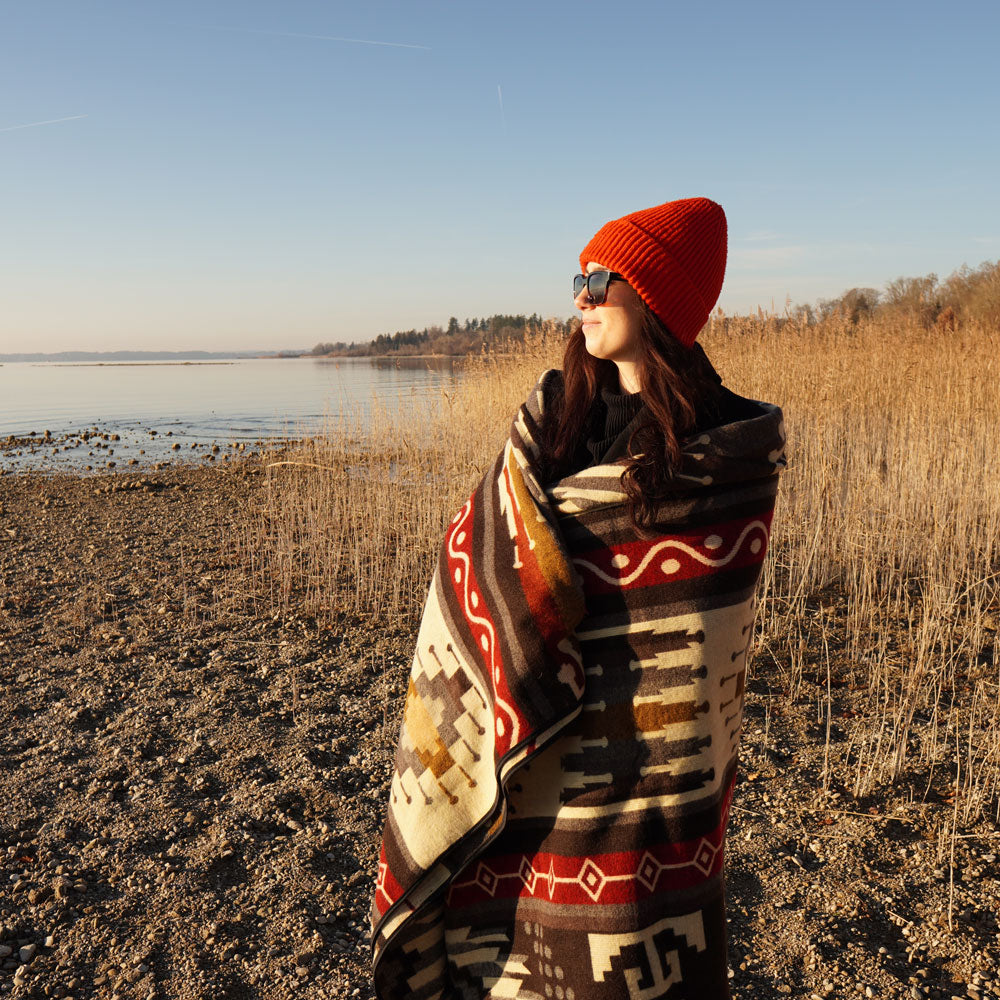 ETHNO Kingsize Decke Red