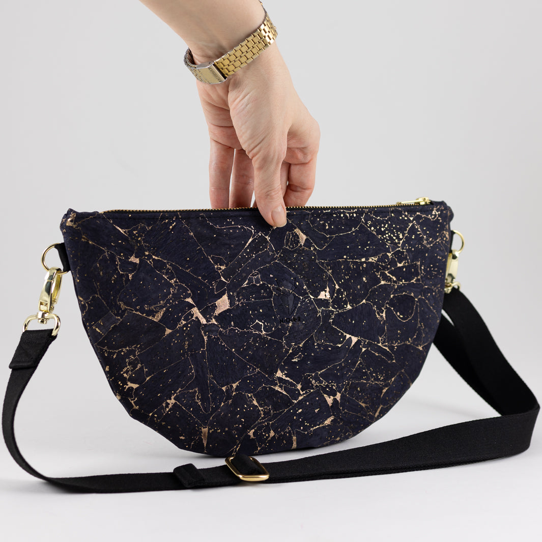 Moon Bag Kork Nachtblau Gold