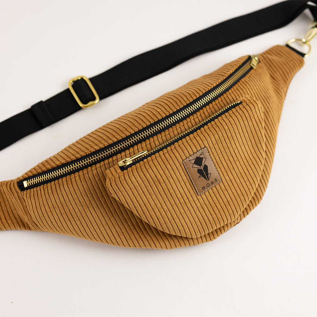 Bauchtasche Cord Honiggelb Size L - vegan und handgefertigt in Berlin | NOAS Berlin