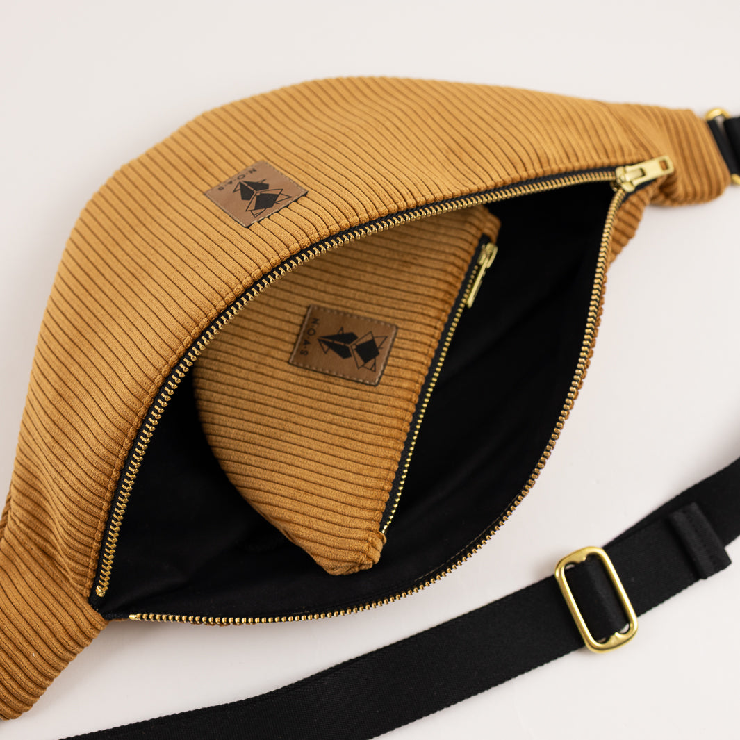 Bauchtasche Cord Honiggelb Size L - vegan und handgefertigt in Berlin | NOAS Berlin