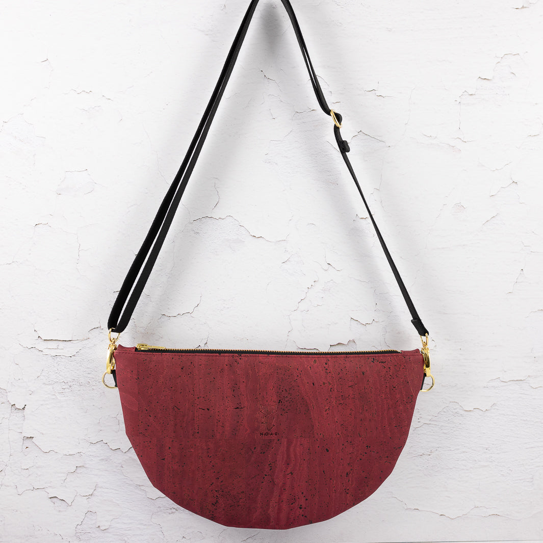 Moon Bag Kork Weinrot