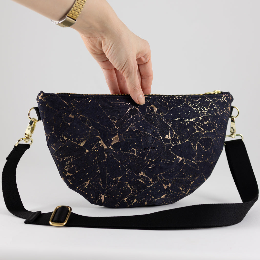 Moon Bag Kork Nachtblau Gold