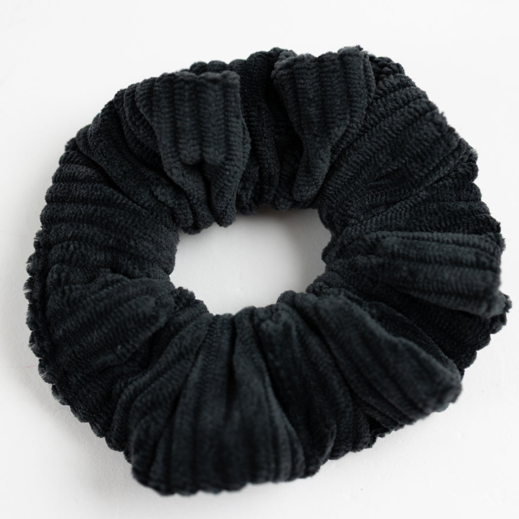 Scrunchie Cord Samt Dunkelgrau - vegan und handgefertigt in Berlin | NOAS