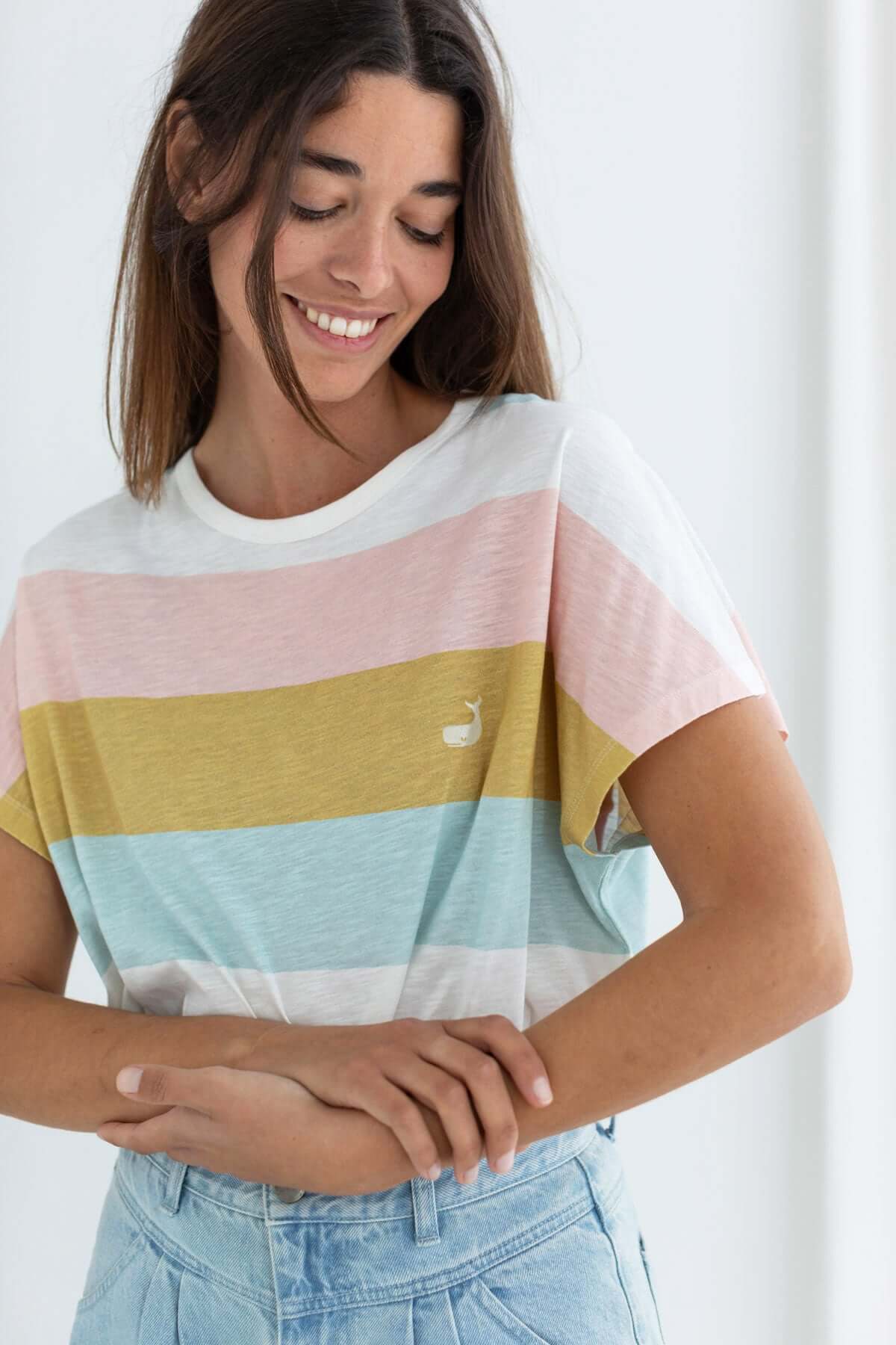 TWOTHIRDS T-Shirt Saladeta Mixed Stripes für Damen
