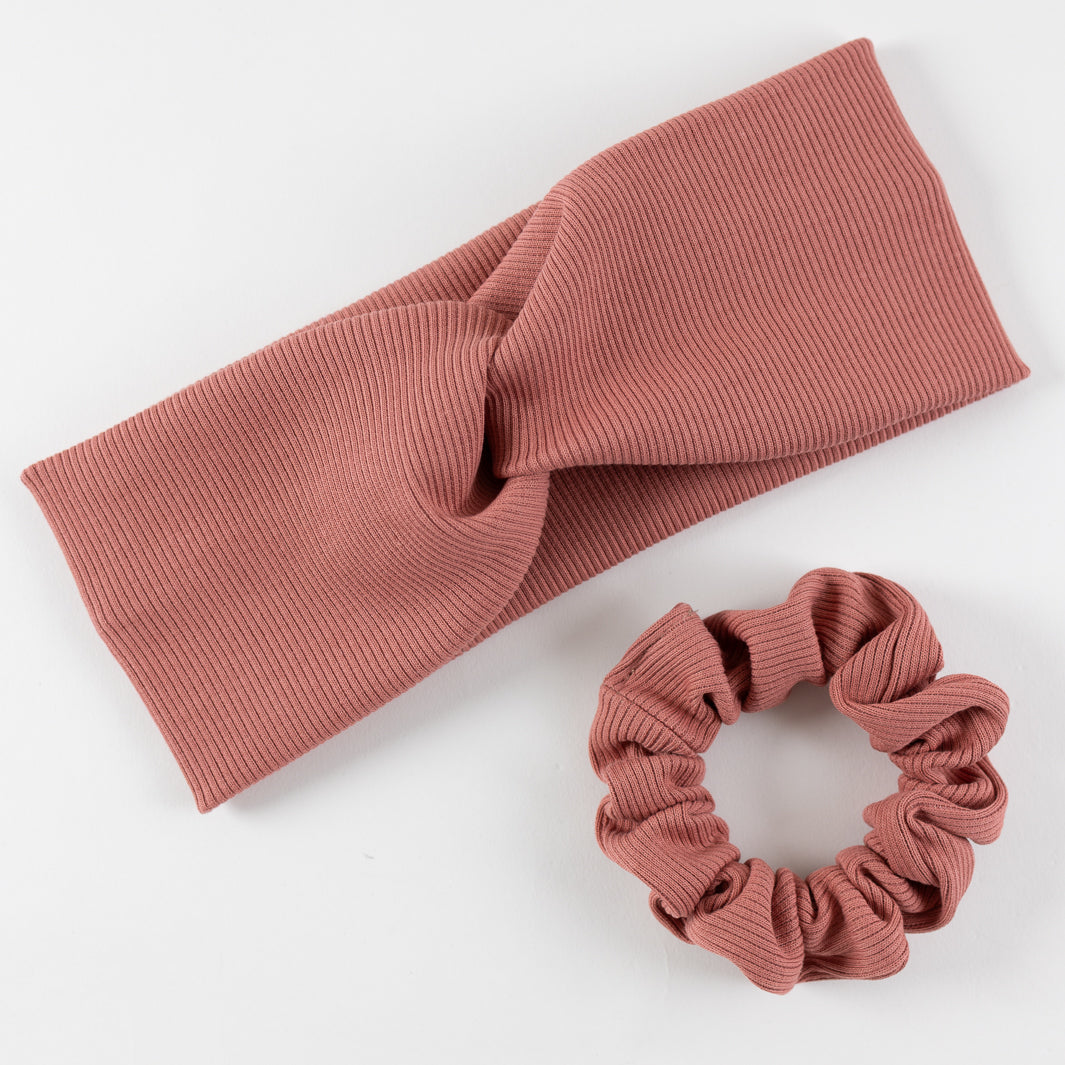 NOAS Mini Scrunchie Altrosa aus Biobaumwolle