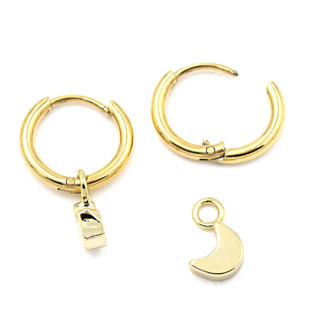 Sergio Engel Parts Halbmond mit Mini Creolen in Edelstahl gold