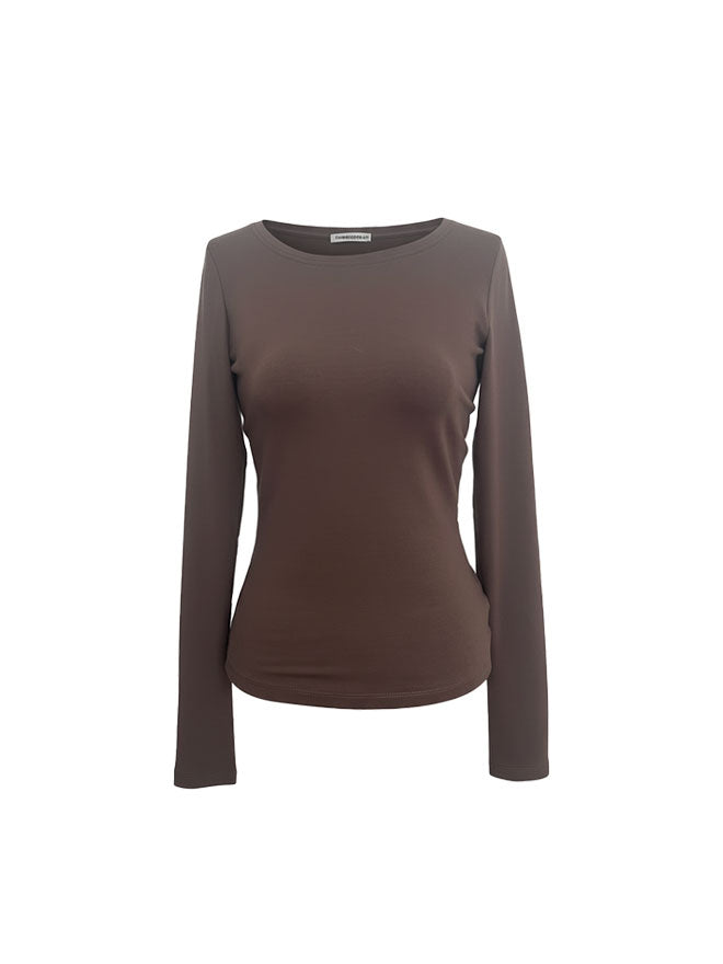 Shirt ELLE Soft Longsleeve in Cocoa