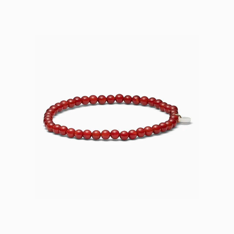 Dünnes Perlenarmband aus roter Jade von Soi