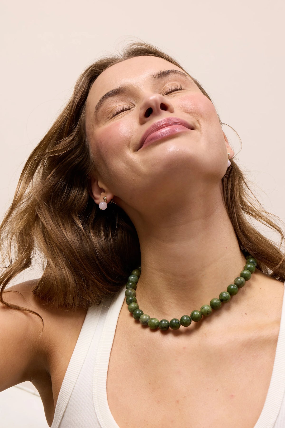 Kette für Damen Faro Southern Jade "Protection" - Symbol für Schutz | Soï (Sterlingsilber, vergoldet)