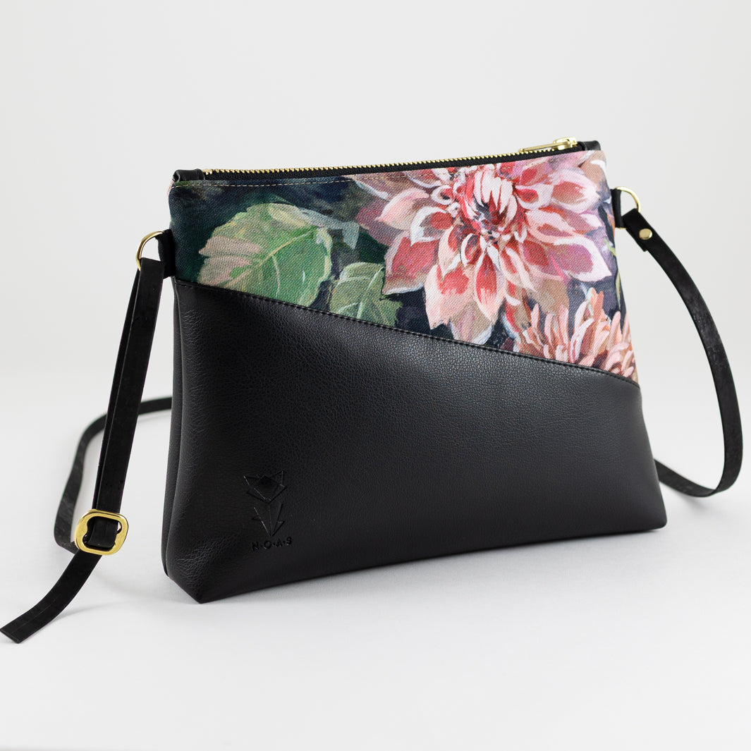 Kleine Handtasche Spring Blossom mit Reißverschlusstasche - vegan und handgefertigt in Berlin | NOAS