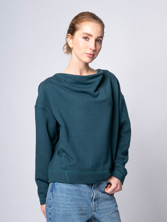 Sweatshirt JOY aus Bio-Baumwoll-Sweat in petrol