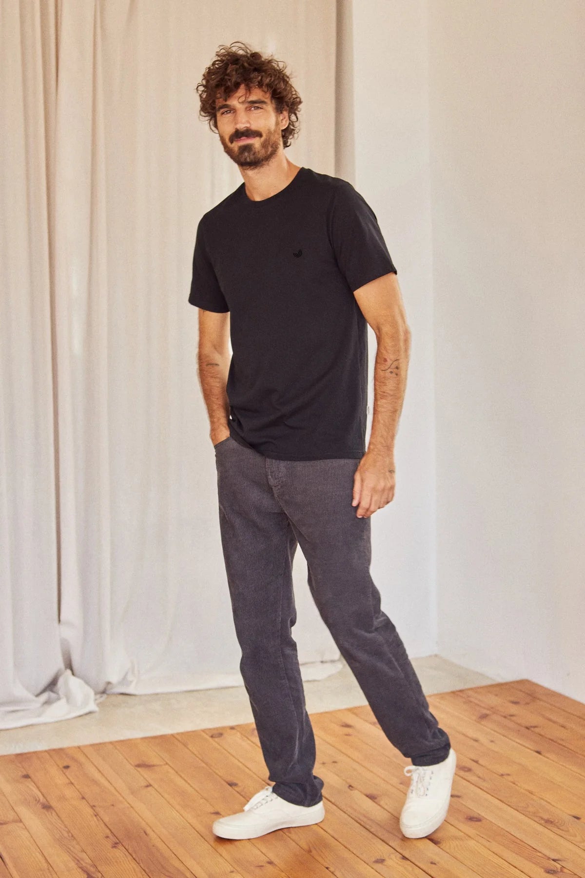 TWOTHIRDS Herren T-Shirt The Organic Cotton Tee Black (Bio-Baumwolle)