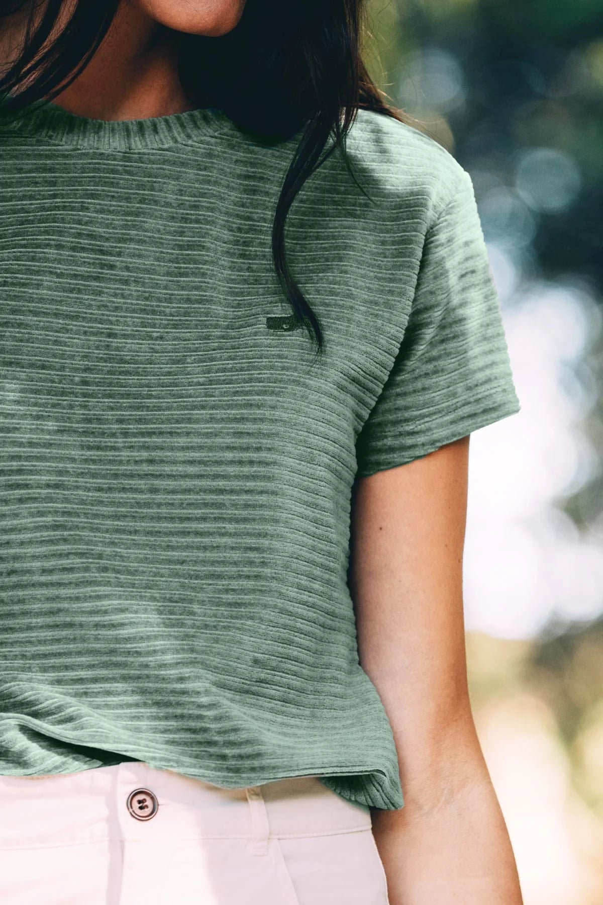 Damen Nicki Shirt grün mit Logo von Twothirds 