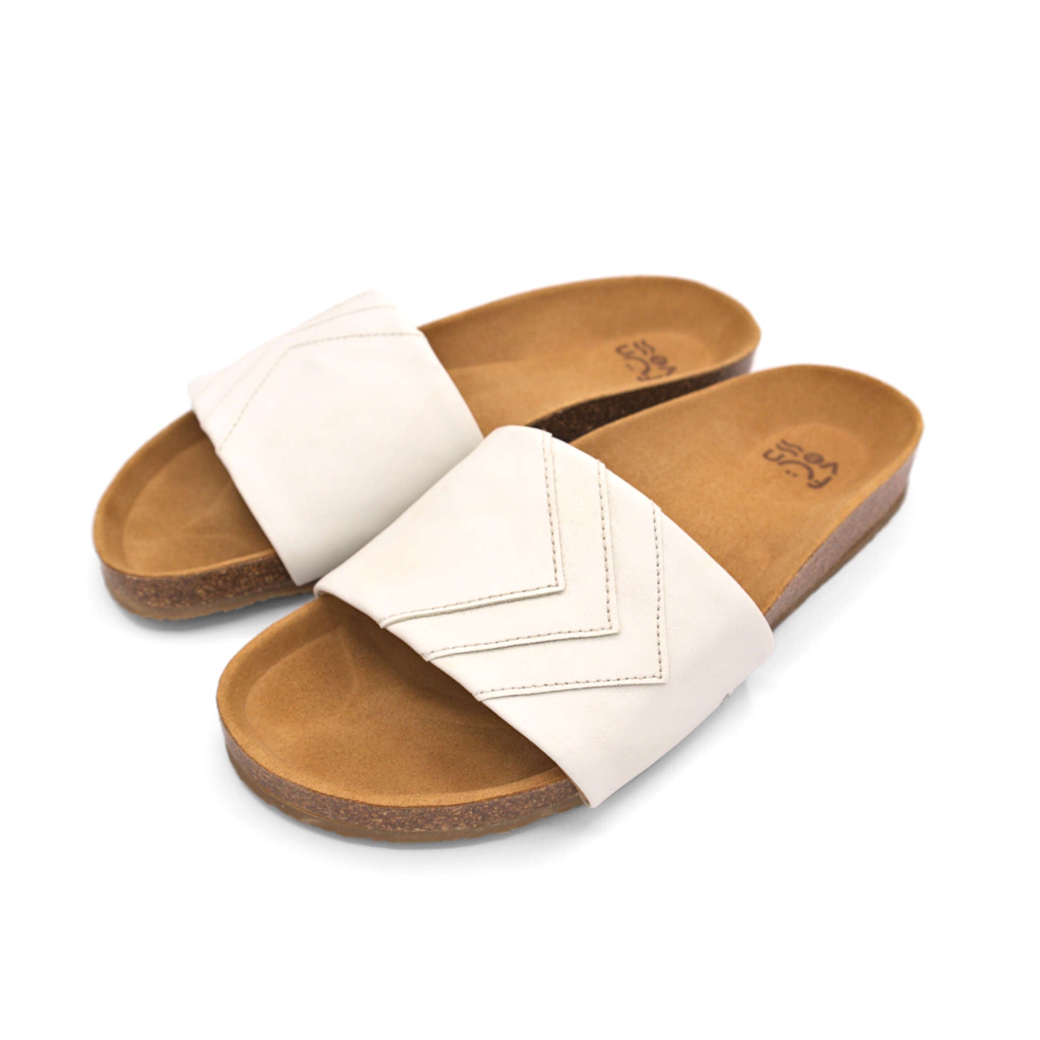 'YANG' - Weiße Sandalen, monochrom / einfarbig - vegan